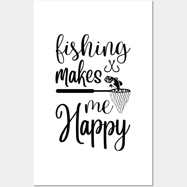 Less Talk More Fishing - Gift For Fishing Lovers, Fisherman - Black And White Simple Font Wall Art by Famgift